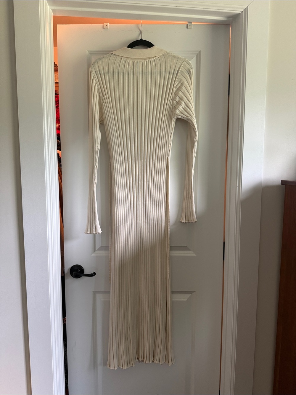 DISSH Cream Ribbed Collared Maxi Dress - Picture 2 of 3